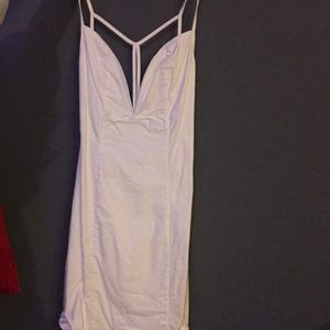 White Bodycon Dress with deep sweetheart neck